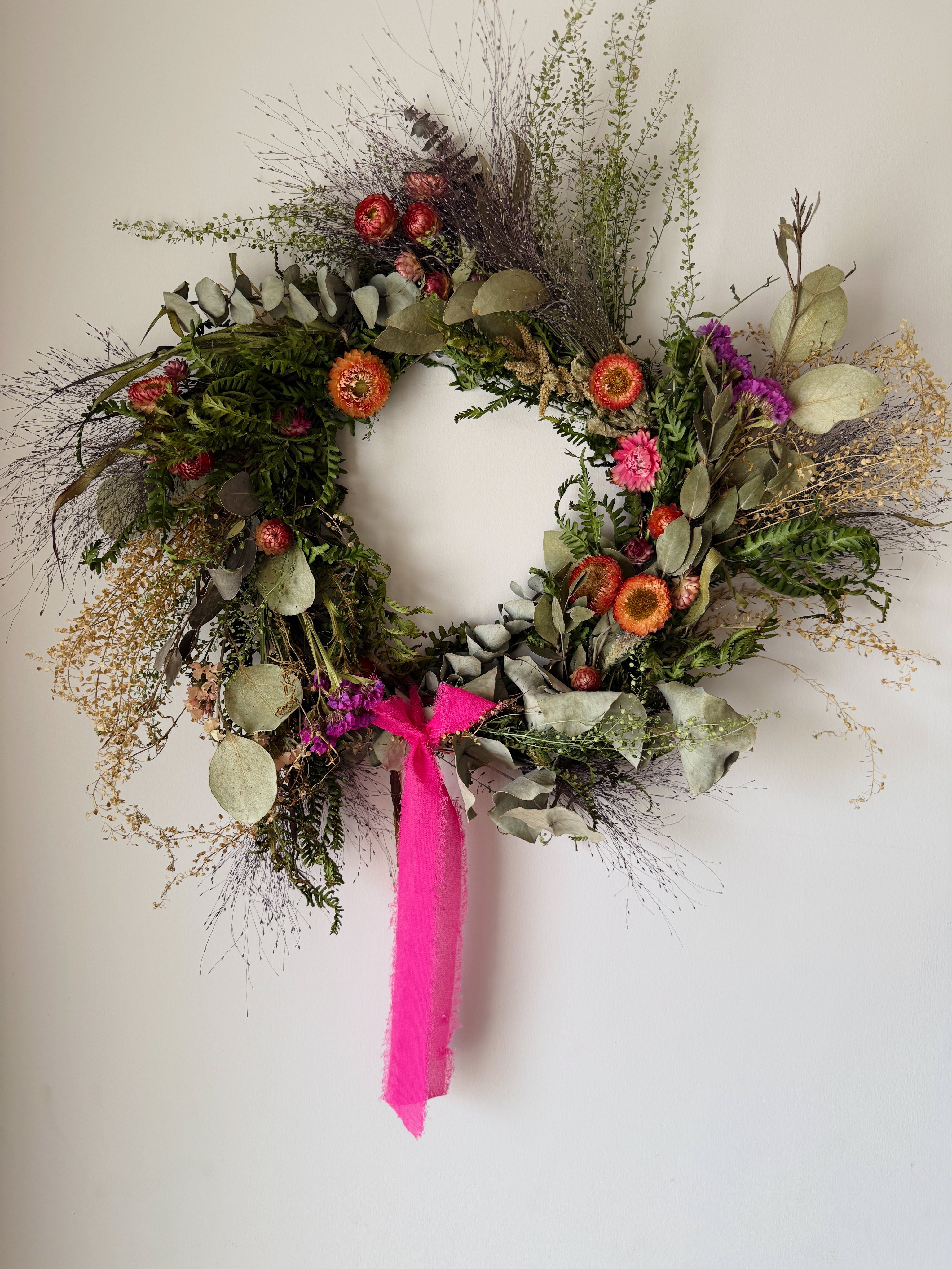 Dried flower wreath