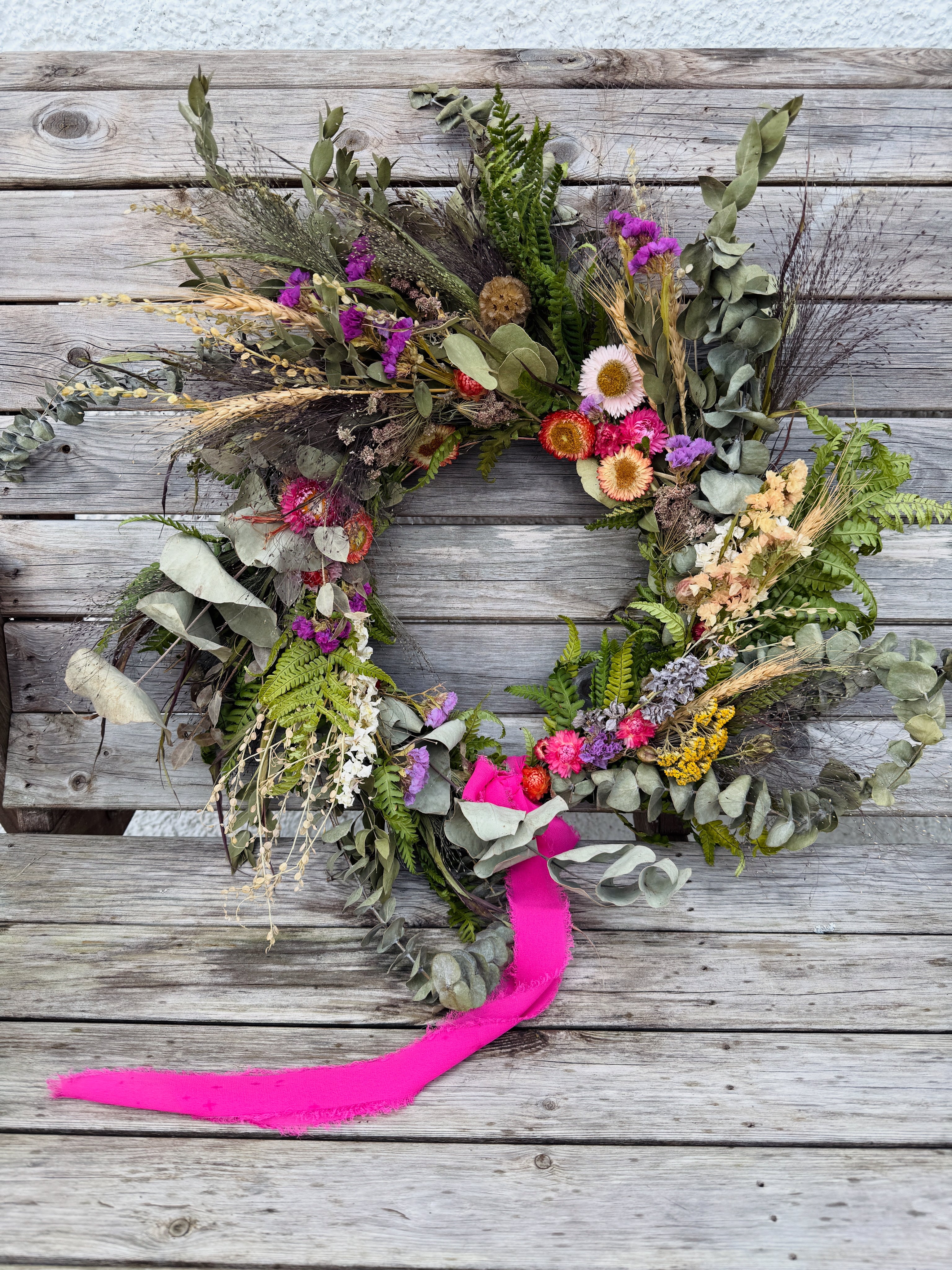 Dried flower wreath